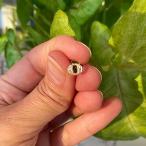 Sydney Evan pave intial “O” stud